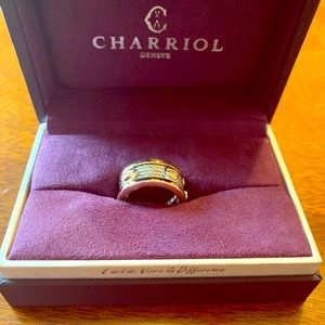 Charriol stainless and rose tone cable ring